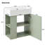 Meuble-lavabo flottant avec vasque en céramique et rangement à gauche, armoire d'appoint-1651189479