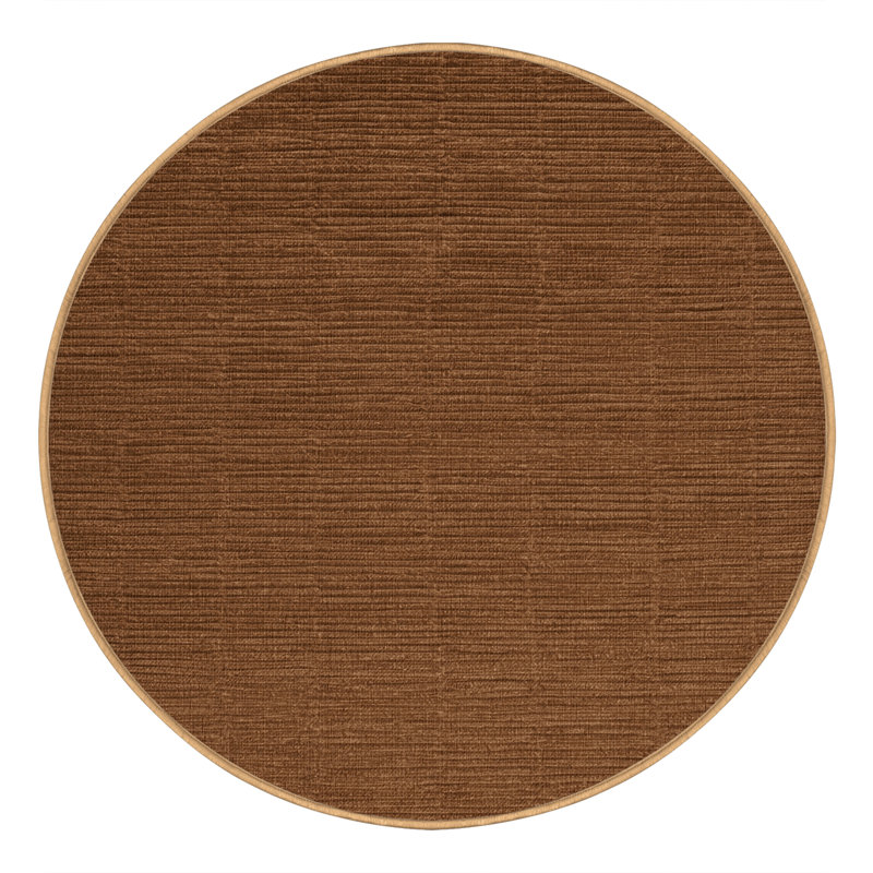 Tapis brun uni lavable à la machine, Rond 7 pi