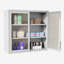 Armoire de rangement murale de style rétro avec portes en verre brumeux et 2 tablettes réglables pour salle de bain