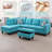 3-piece Linen Sectional Sofa-617024146-617024232
