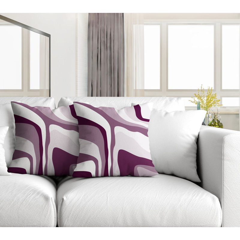 Coussin décoratif carré intérieur / extérieur Clickett, L 15 po x H 15 po, Mauve