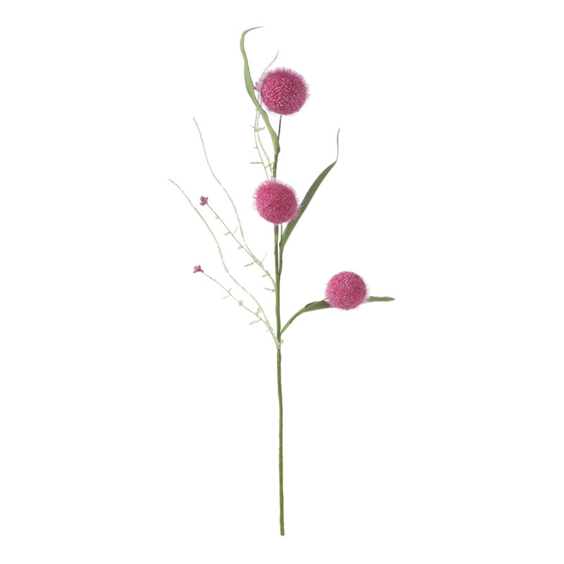 Faux fleurs artificielles en forme de boule de pissenlit à 3 têtes kbndieu, Rose millennial