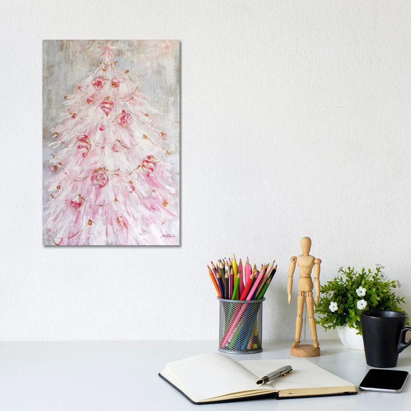 Reproduction d’art « A Pink Noël » par Debi coules, H 12 po x l 8 po x P 0,75 po, Toile tendue, Aucun mat