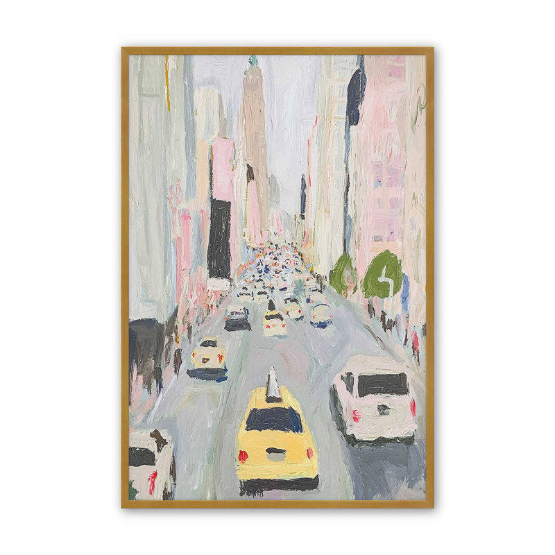 «Look up Fifth Ave I» par Walker Noble, reproduction d'art, Impression sur cadre ouvert sans papier mat, H 18 po x l 12 po