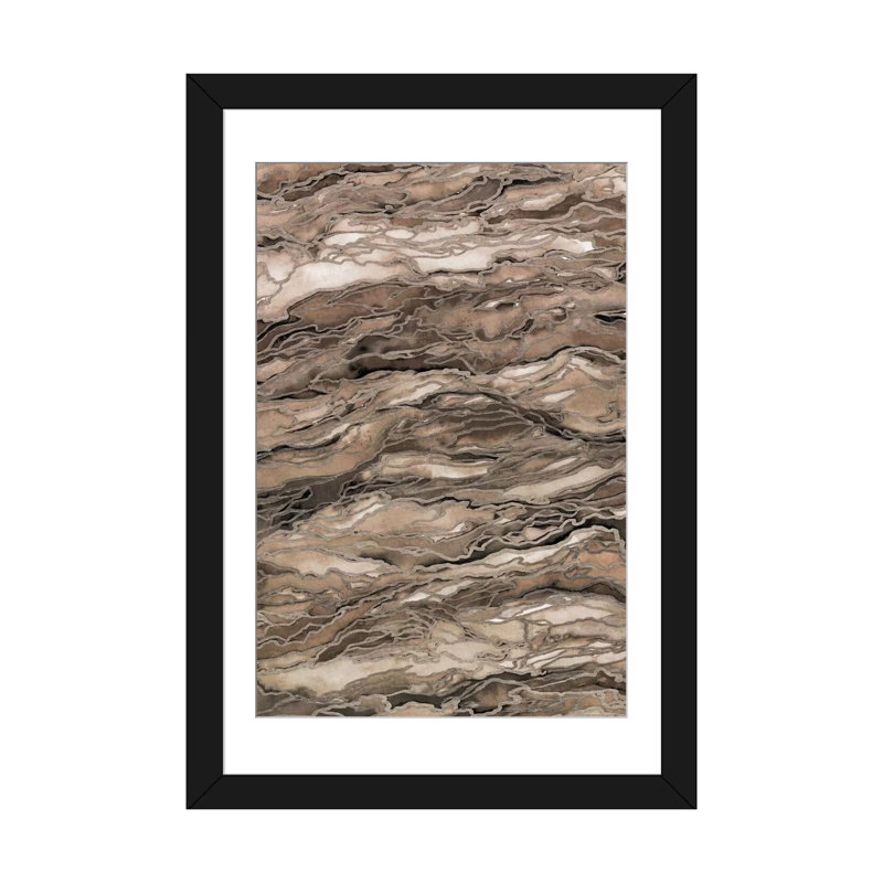 Marble Modern & Contemporary, Black Framed Fine Art Paper, White, 24" H x 16" W x 1" D