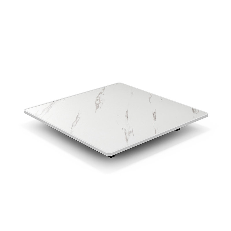 Denniston Metal Base Dining Table, 51cm H x 80cm L x 80cm W, White, Black