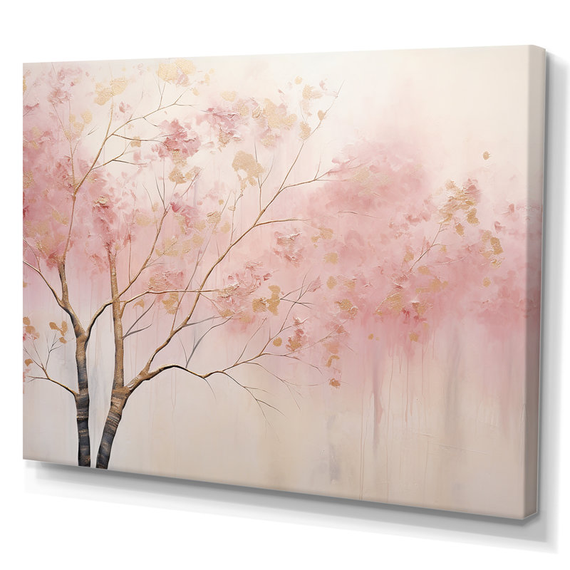 Art sur toile, "Minimalisme rose et or II", 12" H x 20" W, Toile tendue