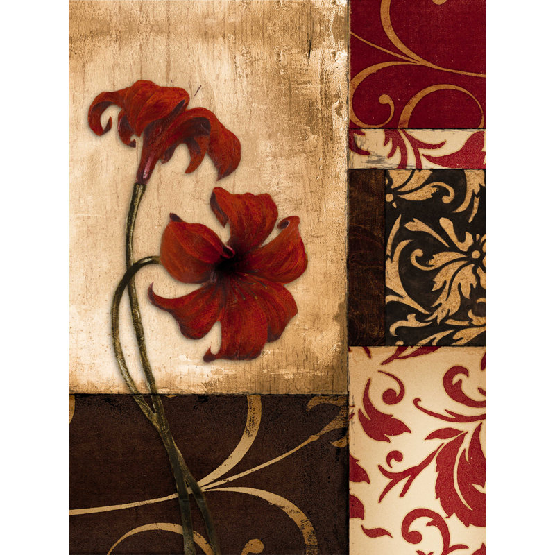 Block Floral - Wrapped Canvas Print, 32" H x 24" W  