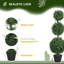 Banasky Set of 2 Decorative Artificial Plants Boxwood Trees in Pot, Green