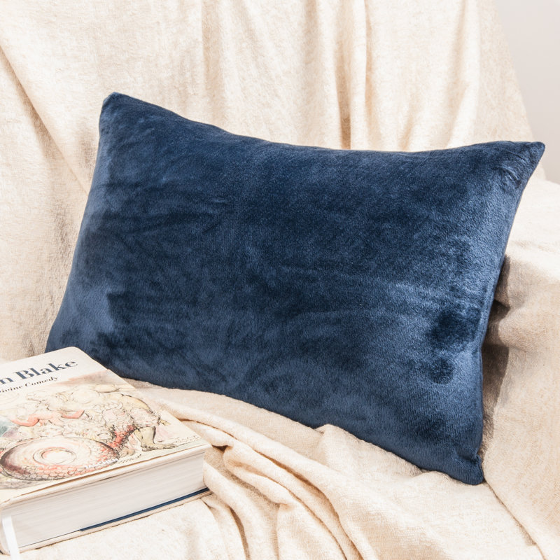 Square Zippered Throw Pillow Cover, Luxury Velvet Cover, Super Soft - NTBAY, Navy Blue