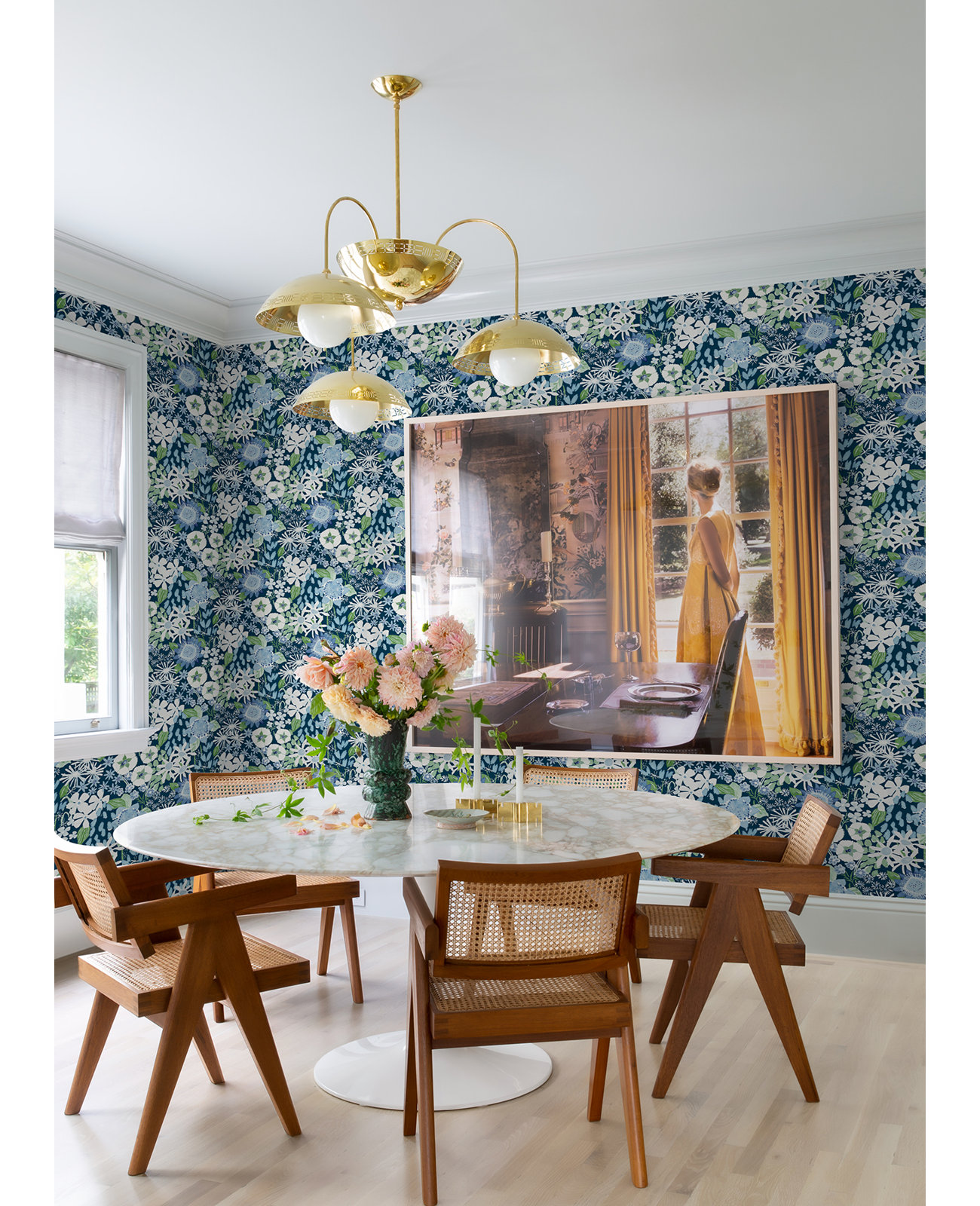 Anika Flowers Wallpaper, Blue