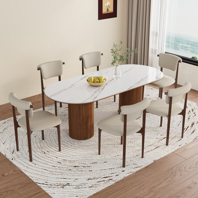 Solid Wood Frame Upholstered Dining Chairs by Corrigan Studio