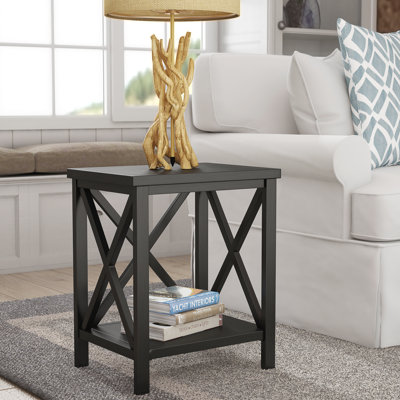 Paignt Solid Wood End Table