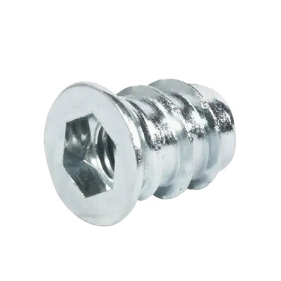 Brixwell QKW3-001 Douille à visser, acier, avec tête hexagonale 10 mm 8 mm M6 15 mm Filetage M6, 15 mm, diamètre 8 jaune, chromé