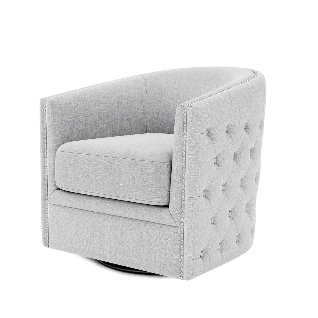 Tasniah CAL117 Compliant 32'' Wide Tufted Swivel Club Chair Latitude Run® Fabric OR Leather 