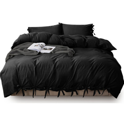 Priyanka Microfiber Solid Colour Duvet Cover Set with Pillowcases