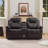 Manual Reclining Loveseat Sofa With Cup Holders & Storage Console For Living Room-89201673