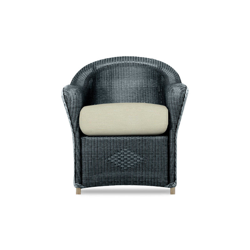 Reflections Outdoor Dining Armchair, Purveyor Pewter, Denim Blue