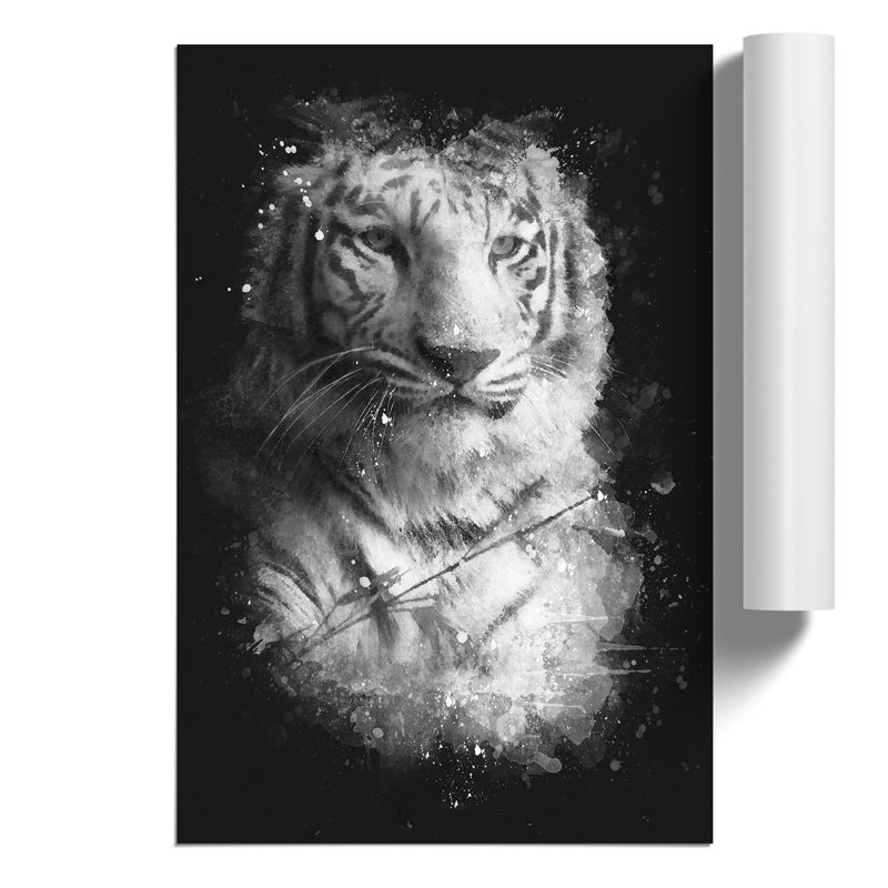 Tiger Paint Splash - Frameless Print, 84cm H x 59cm W x 0.1cm D