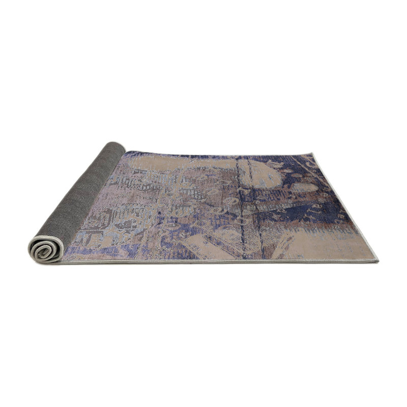 Tapis bleu/beige, Rond 4 pi
