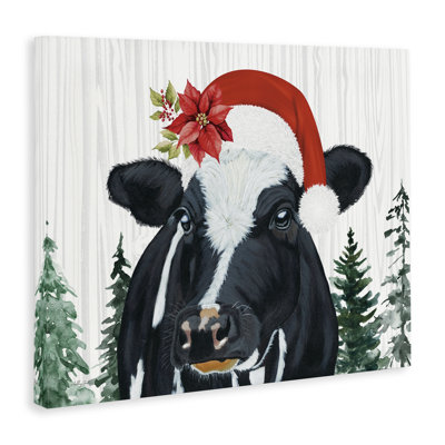 Toile de Noël avec chapeau de vache, design par Ashley Justice