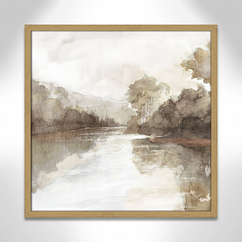 «Fall Nature Print» par Eva Watts, Grain de bois naturel, L 23,5 po x H 23,5 po, Impression encadrée