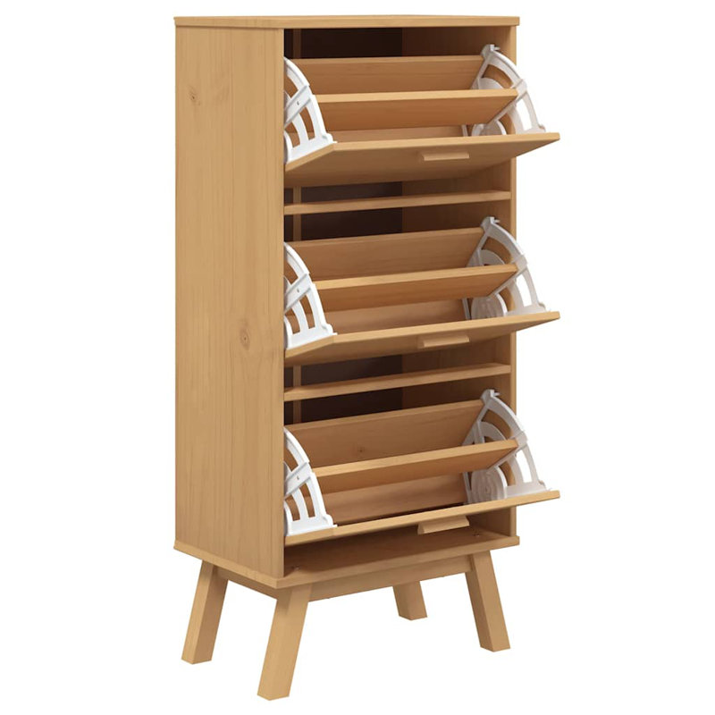 12 Pair Shoe Storage Cabinet, Brown