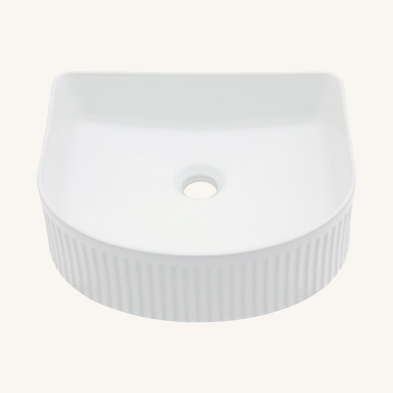 Lavabo de salle de bain moderne d'inspiration européenne - Céramique de qualité supérieure résistant aux taches, installation au-dessus du comptoir, 15,69 po x 13,69 po x 5,13 po, blanc