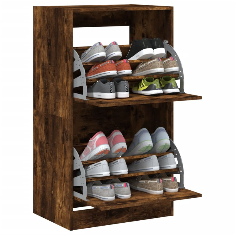 Meuble à chaussures vidaXL, Chêne fumé