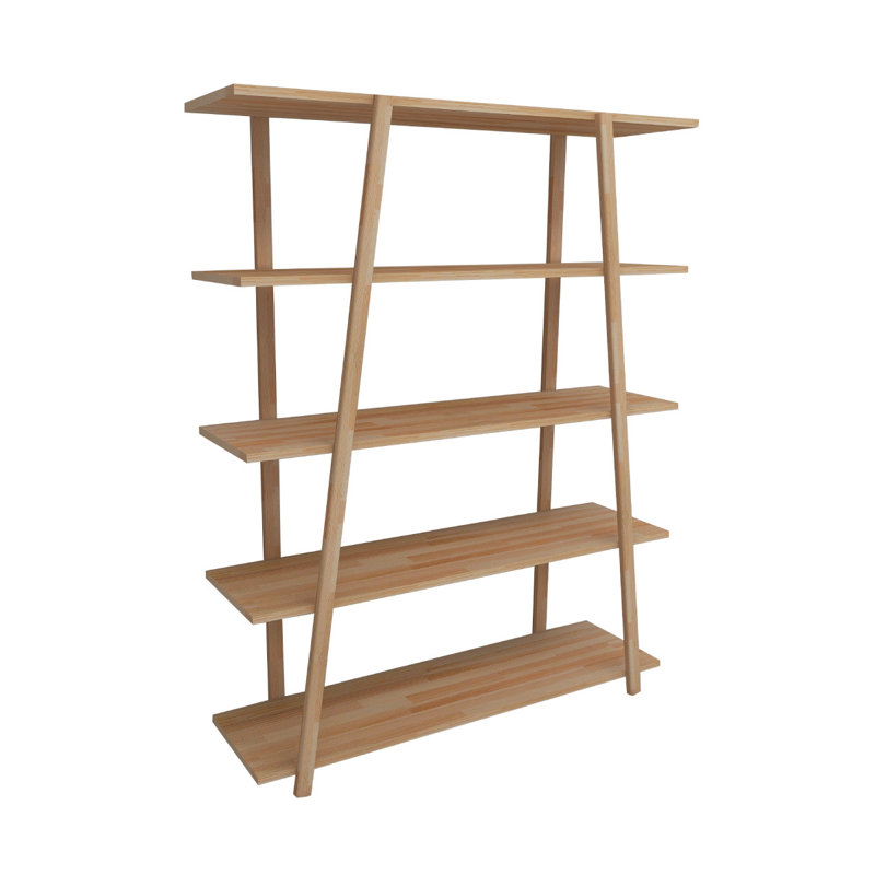 Heinen 145cm H Solid Wood Standard Bookcase, Brown/Anthracite, 160.8cm Hx 75.5cm W x 44.5cm D