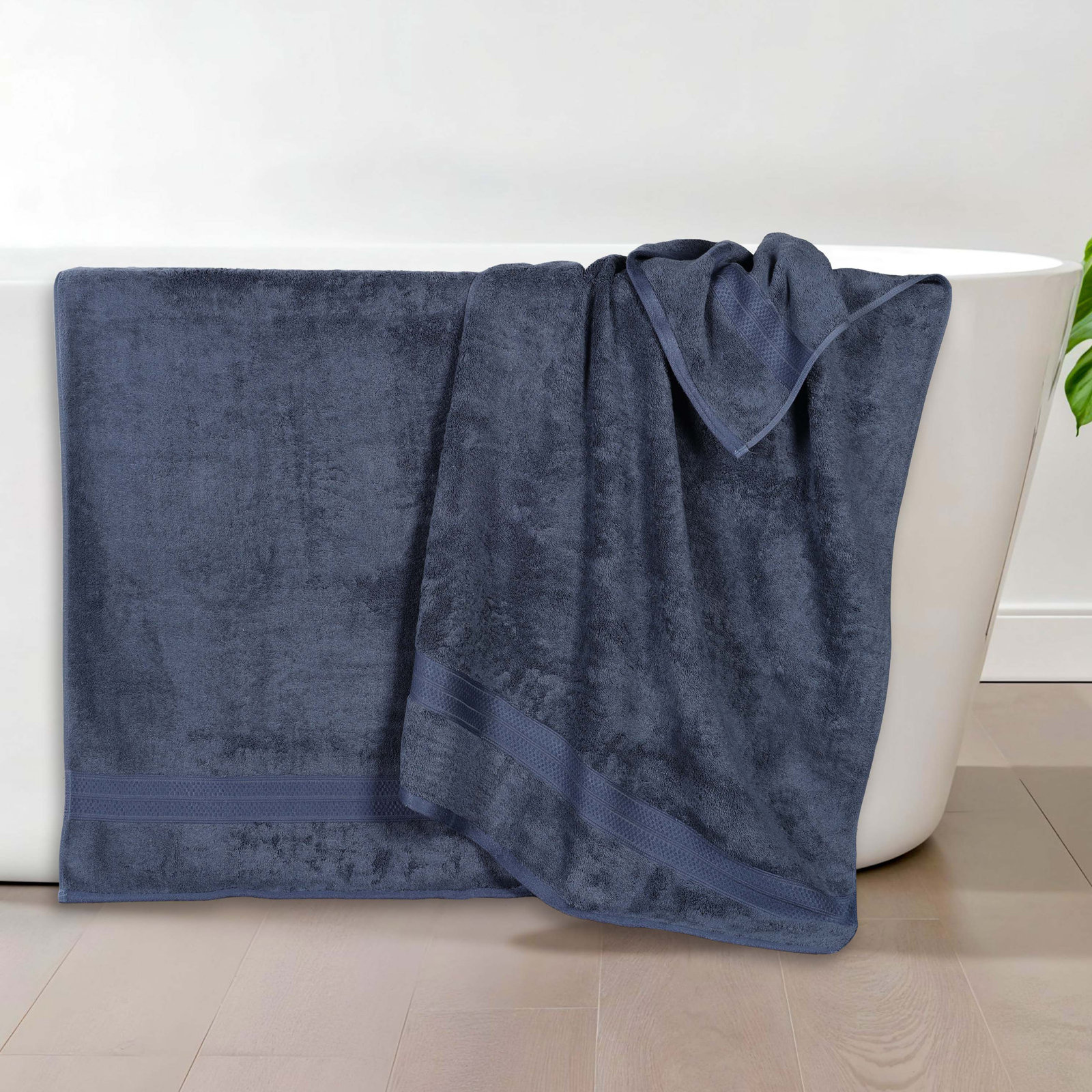 Nolhan Rayon from Bamboo Cotton Blend Bath Towels, River Blue