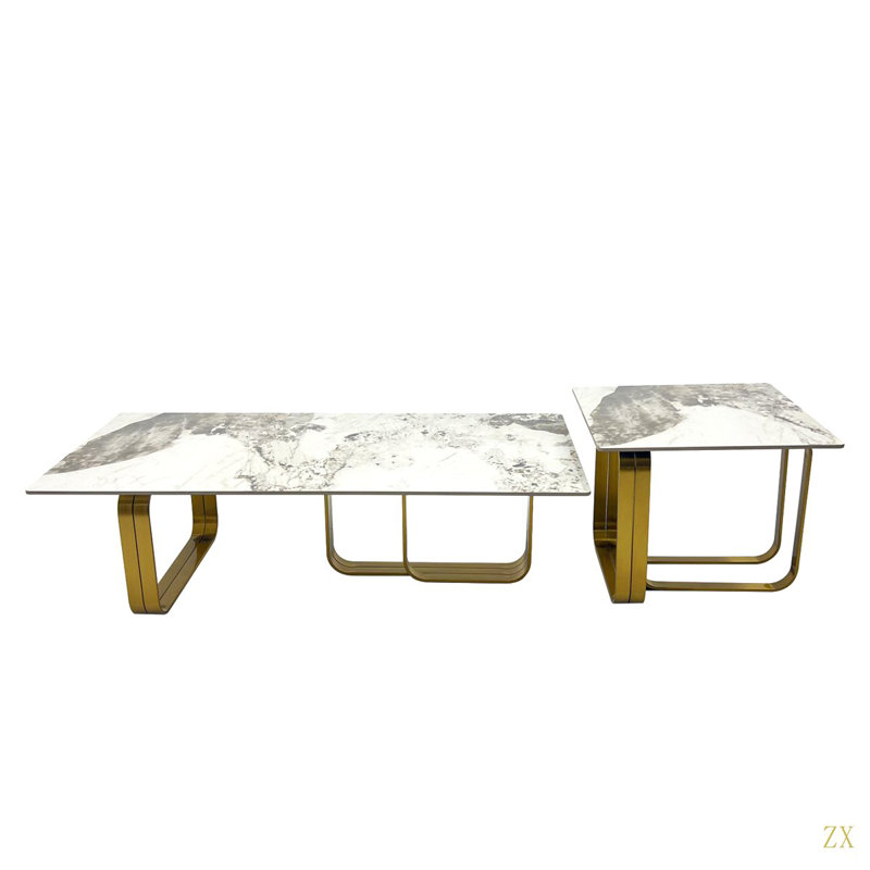 Ensemble de tables basses Modern Modern, Doré