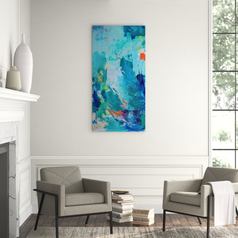 Graceful Blue I Painting by Elle Youngstrom, Image Brush Gel, 60" H x 30" W