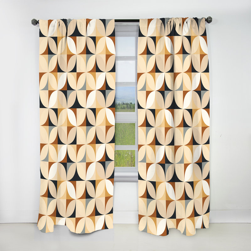 Geometric Harmony - Abstract Geometric Curtain - Blackout Geometric Shapes Curtain - 1 Panels, 52" W x 63" L