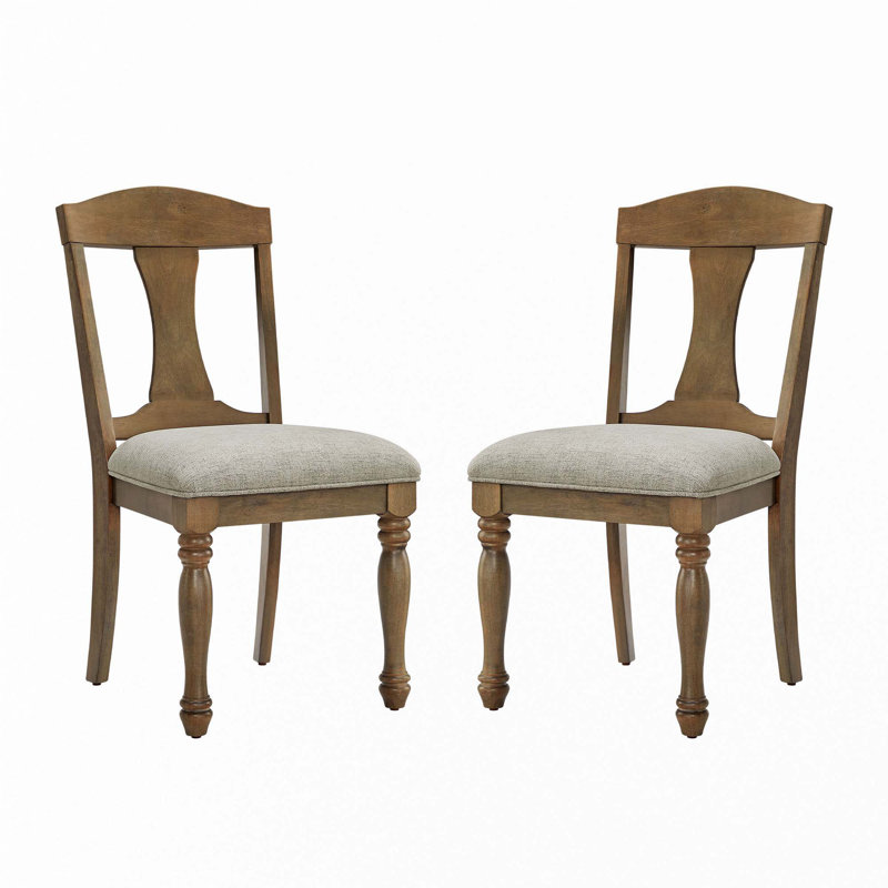 Ensemble de 2 chaises de salle à manger rembourrées Mid-Century, Chêne blanc