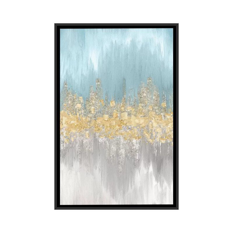 « neutral wave lengths ii », impression sur toile, H 26 po x l 18 po x P 1,5 po, Toile avec cadre noir, Pas de tapis