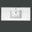 48'' W X 22'' D Solid Surface Bathroom Vanity Top White Rectangular Vanity Basin Sink Countertop with Pre-drilled Faucet Hole