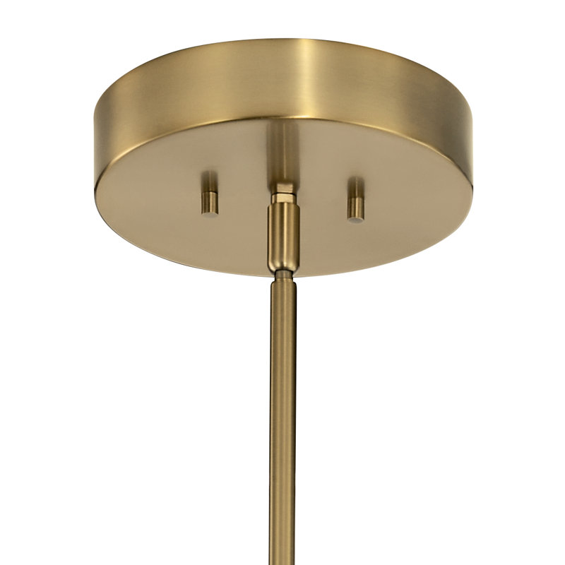 Baland 6 - Light Dimmable LED Geometric Chandelier, Brushed Natural Brass