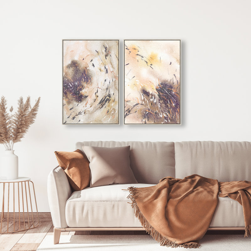 Floating Autumn Set Set by Oliver Gal, 110"H x 74"W, Silver Floater Frame