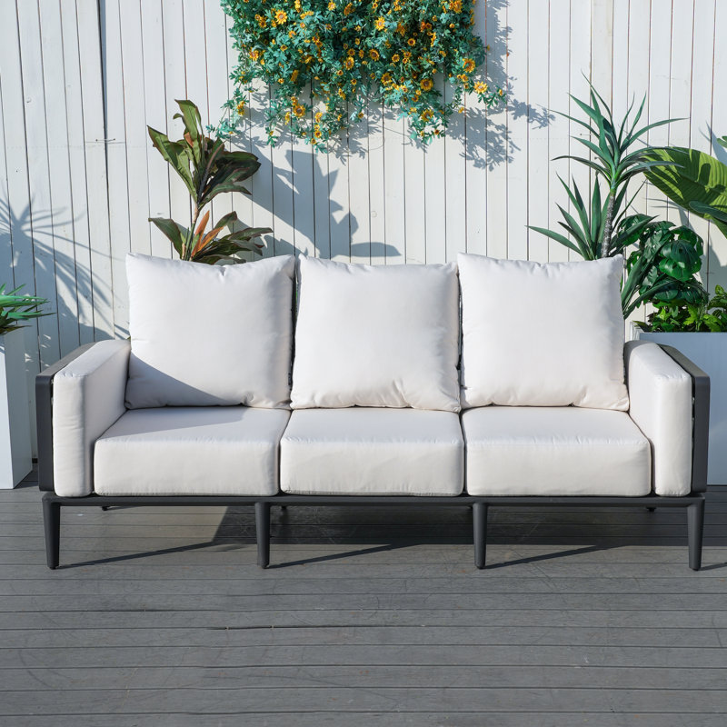 Canapé de patio en aluminium avec coussins Hudson