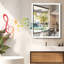 Surface Frameless LED Davaughn Mirror With 2 Adjustable Shelf & Bluetooth Speaker-1798790797