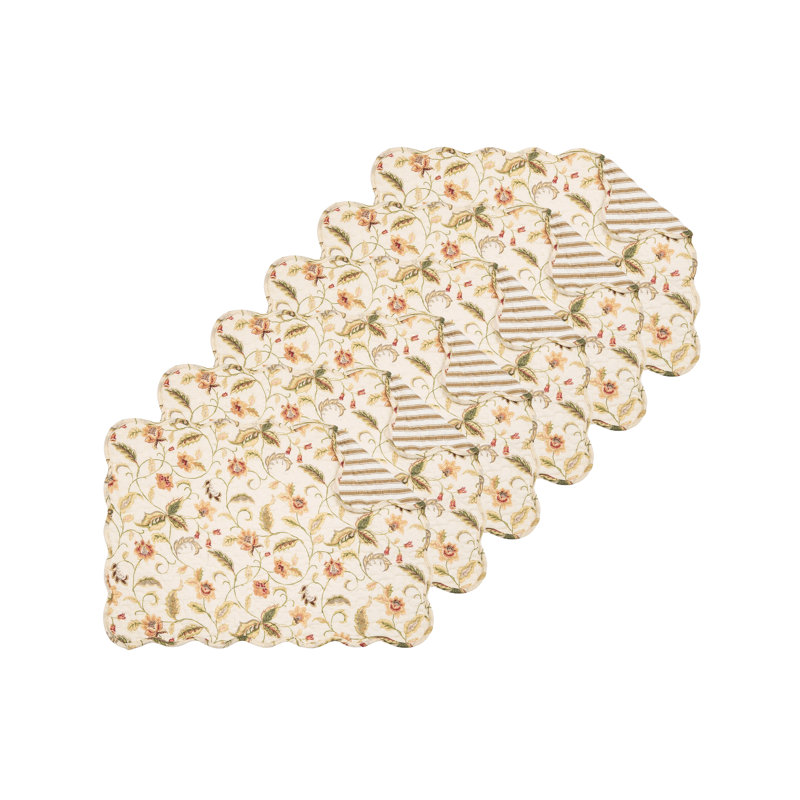 Ensemble de 6 napperons en coton matelassé Bailey