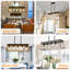 Lustre 5 lumières de style campagnard pour salle à manger finition chêne (ampoules non incluses)-1882811034