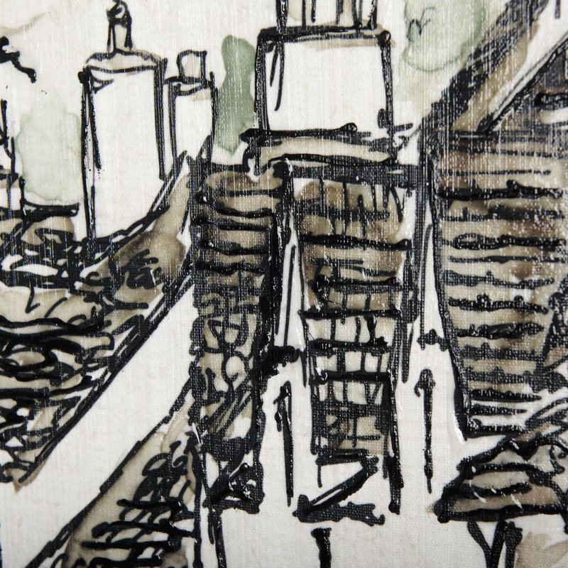 Travel Memories VI a Hand Embelished Textured Canvas, 30" H x 20" W x 1.5" D