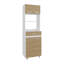 Garde-manger, 4 portes, 1 tiroir, 4 pieds, 4 tablettes, chêne naturel / blanc