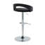 Ensemble de 3 tabourets de bar pivotants à hauteur réglable avec base chromée, revêtement en cuir PU, noir