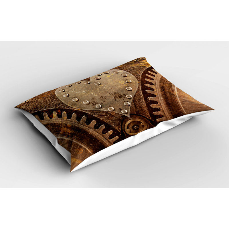 Brown/Yellow Polyester Microfiber Piece Sham, King