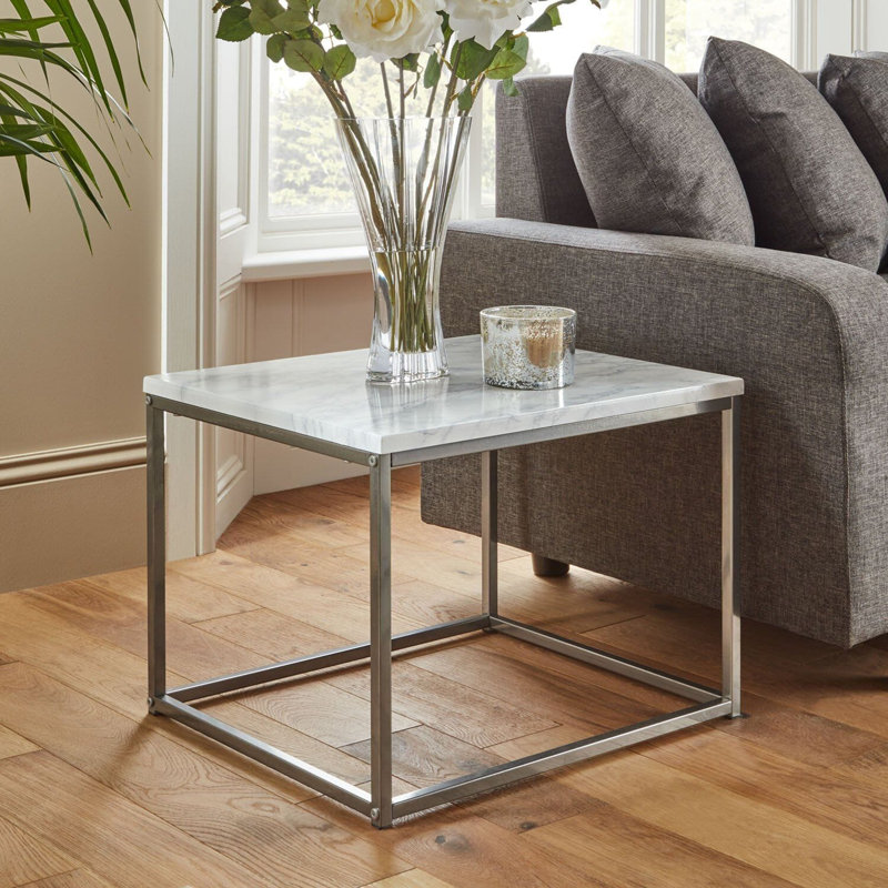 Kalyssa Frame End Table, Grey, Brown