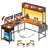 55 Inch L Shaped Desk With Power Outlet And Led Lights,Corner Gaming Desk With Storage Shelf,Computer Desk L Shape For Home Office-365951251