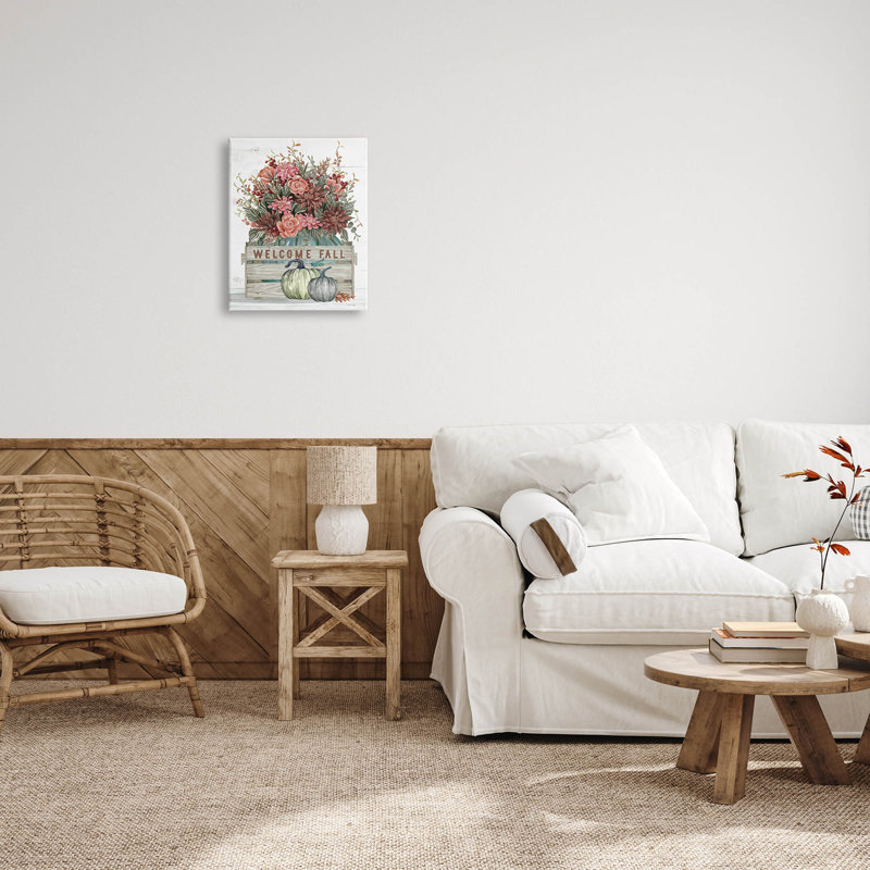 «Welcome Fall Seasonal Blooms», art mural sur toile par Cindy Jacobs, H 20 po x l 16 po x P 1,5 po